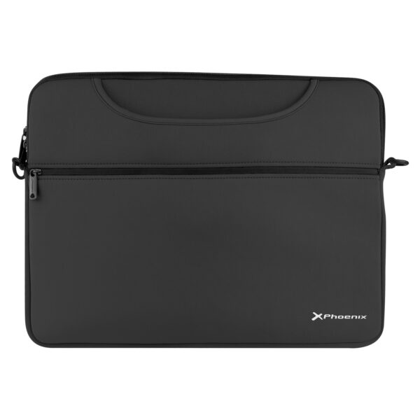 Funda maletin neopreno phoenix para portátil o tablet hasta 16pulgadas interior terciopelo negra - Imagen 6