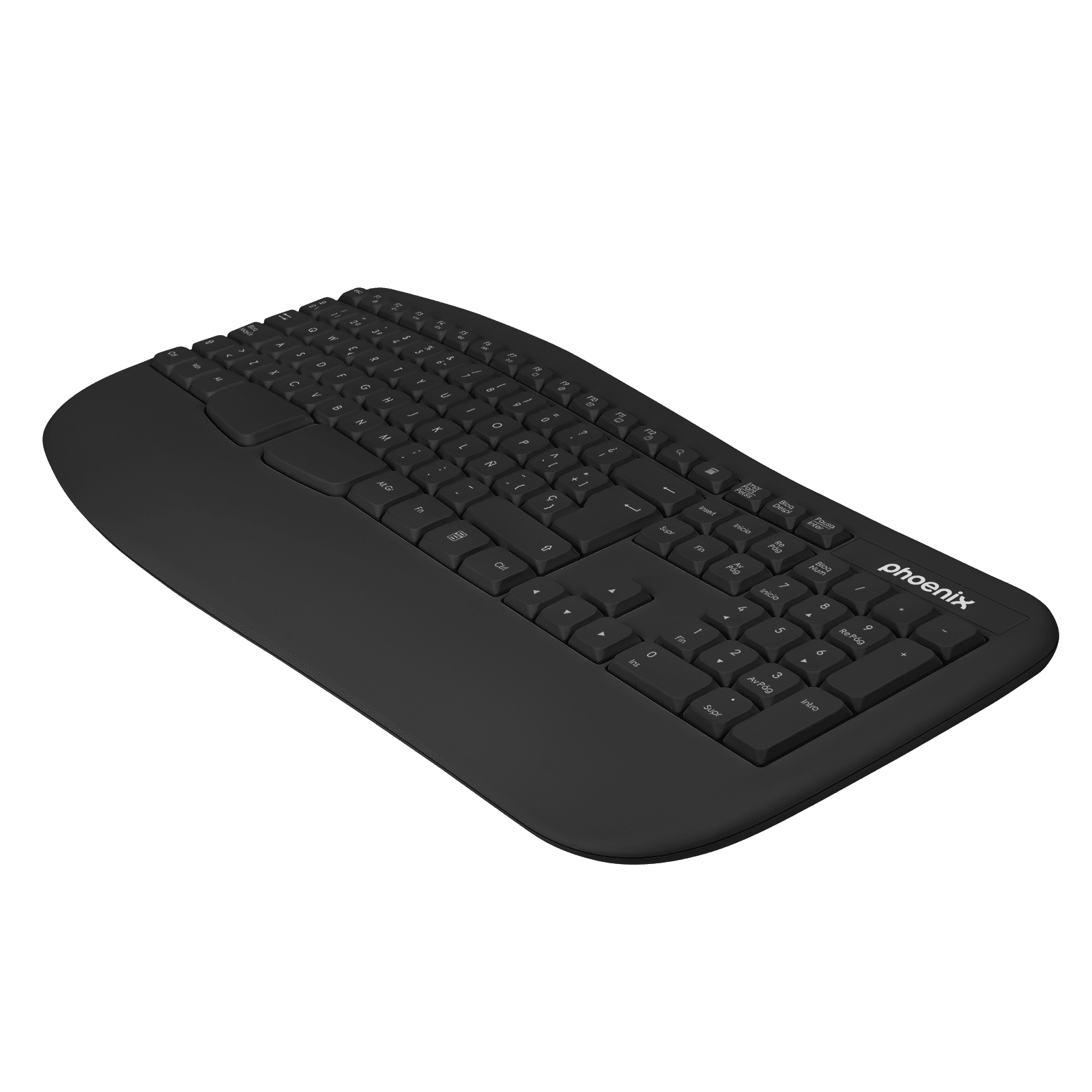 Phoenix k201 teclado ergonomico inalambrico 2.4ghz negro - Imagen 4