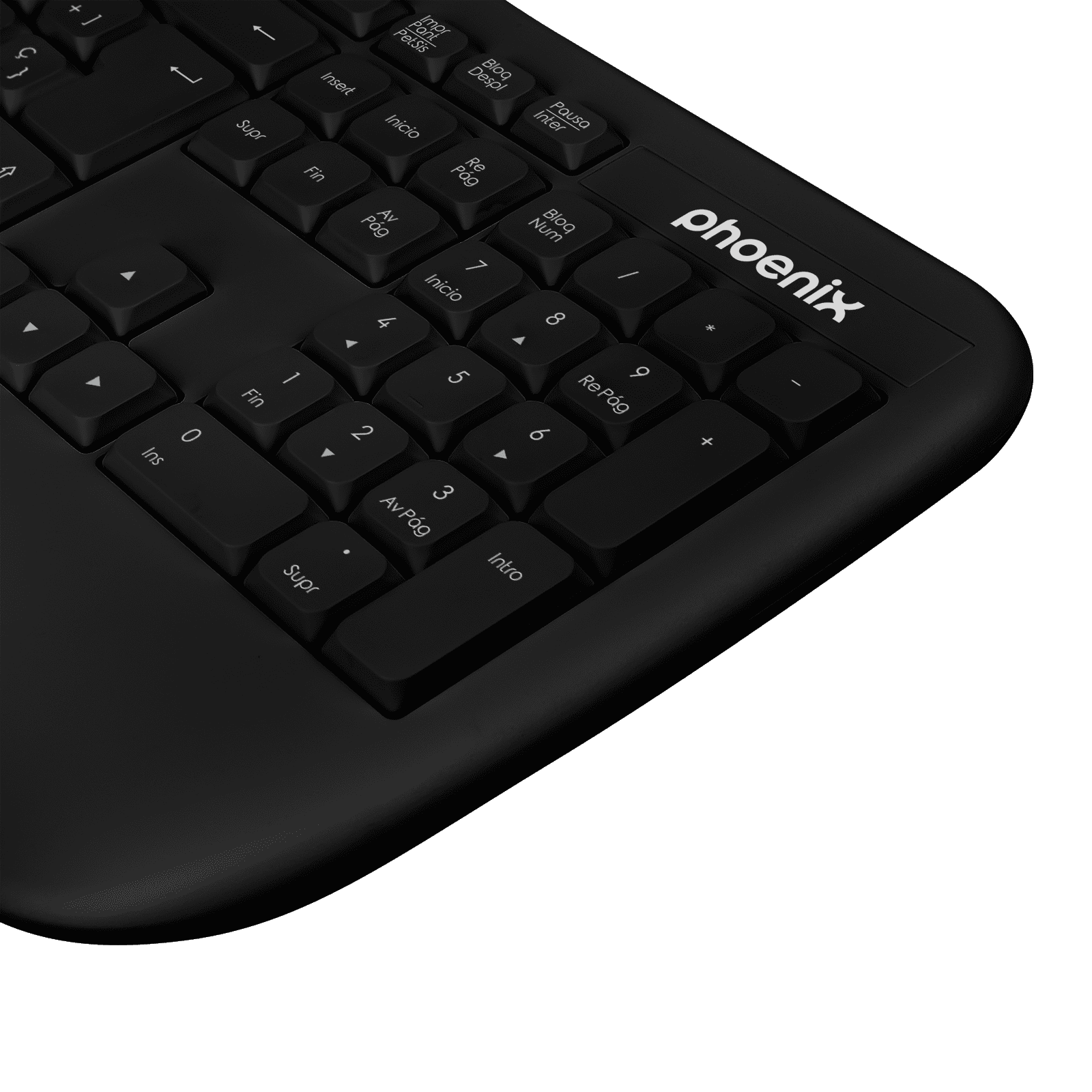 Phoenix k201 teclado ergonomico inalambrico 2.4ghz negro - Imagen 5