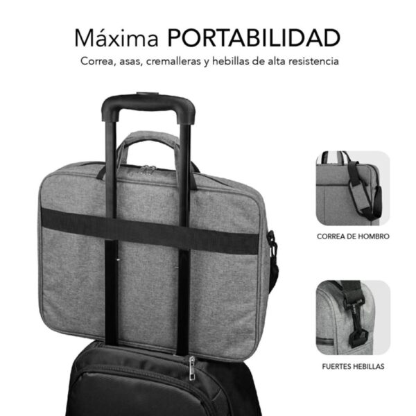 Maletin para portatil subblim elite laptop 15.6pulgadas gris - Imagen 3