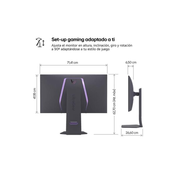 Monitor oled lg 32gs95uv 31.5pulgadas 3840 x 2160 0.03ms hdmi displayport altavoces reg. altura - Imagen 2