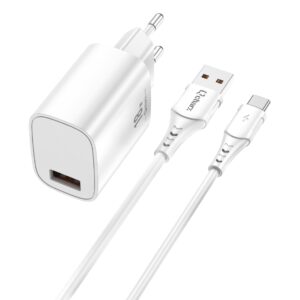 9505733565259 | P/N: QCHART2 | Cod. Artículo: MGS0000017725 Kit cargador qcharx artemisia 3a 18w + cable usb a tipo c blanco