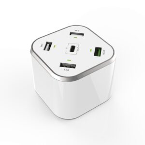 AISENS CARGADOR 48W 5 PUERTOS 3xUSB-A 1xUSB-C 1xUSB QC3.0 BLANCO 8436574705720 ASCH-5PQC-W