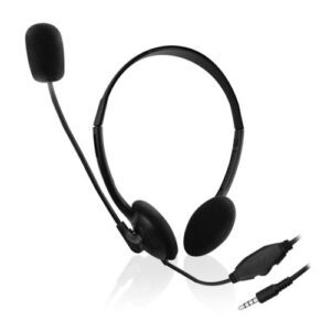 AURICULARES C/MICROFONO EWENT EW3567 C/VOLUMEN NEGRO 8032958187382 P/N: EW3567 | Ref. Artículo: EW3567