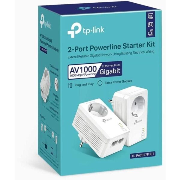 Adaptador Powerline TP-Link TL-PA7027P KIT 1000Mbps/ Alcance 300m/ Pack de 2 - Imagen 2