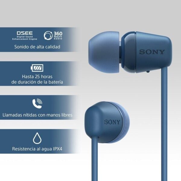 Auriculares Inalámbrico Intrauditivos Sony WI-C100/ con Micrófono/ Bluetooth/ Azules - Imagen 4