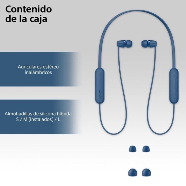 Auriculares Inalámbrico Intrauditivos Sony WI-C100/ con Micrófono/ Bluetooth/ Azules - Imagen 5