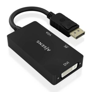 CABLE CONVERSOR AISENS DISPLAYPORT V1.2 A VGA/DVI/HDMI 4K NEGRO 15CM 8435739901175 A125-0861