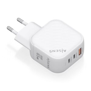 CARGADOR AISENS GAN 65W 2XUSB-C PD3.0 QC4.0 1XUSB-A QC3.0 BLANCO 8435739900901 ASCH-65W3P026-W