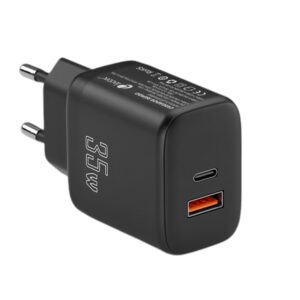 CARGADOR LEOTEC 35W 1 USB C PD+1 USB A NEGRO COMPATIBLE CON APPLE Y SAMSUNG 8436588882561 LECSPH35W2K