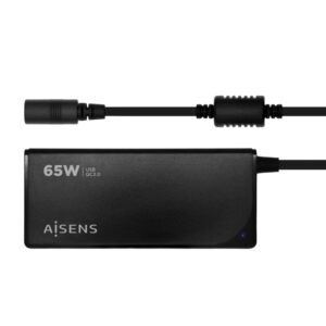CARGADOR PORTATIL AISENS 65W AUTOMATICO 9 CONECTORES USB-A QC3.0 NEGRO 8436574707137 ASLC-65WAUTO-BK