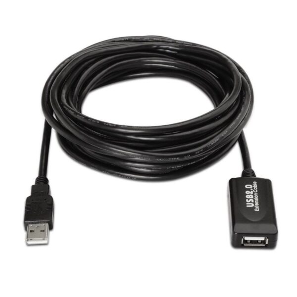 Cable Alargador USB 2.0 Aisens A101-0020/ USB Macho - USB Hembra/ Hasta 2.5W/ 60Mbps/ 15m/ Negro - Imagen 2