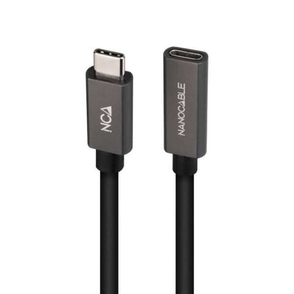 Cable Alargador USB 3.2 Nanocable 10.01.4400/ USB Tipo-C Macho - USB Tipo-C Hembra/ 50cm/ Negro - Imagen 2