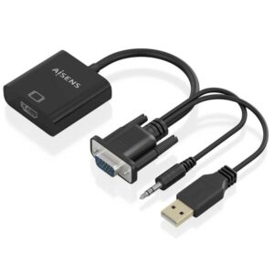 Cable Conversor Aisens A115-0872 SVGA Macho - USB Macho/ Jack Macho - HDMI Hembra/ 20cm/ Negro 8435739901595 A115-0872 AIS-CAB A115-0872