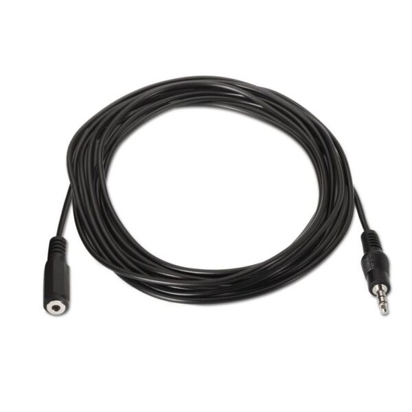 Cable Estéreo Aisens A128-0145/ Jack 3.5 Macho - Jack 3.5 Hembra/ Hasta 0.1W/ 1.5m/ Negro - Imagen 2