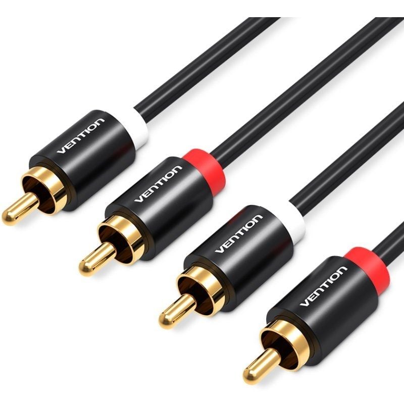 Cable Estéreo Vention VAB-R06-B200/ 2x RCA Macho - 2x RCA Macho/ 2m/ Negro 6922794740914 VAB-R06-B200 VEN-CAB VAB-R06-B200