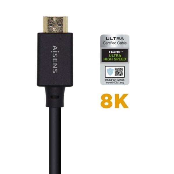 Cable HDMI 2.1 8K Aisens A150-0424/ HDMI Macho - HDMI Macho/ 3m/ Certificado/ Negro - Imagen 2