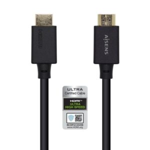 Cable HDMI 2.1 8K Aisens A150-0424/ HDMI Macho - HDMI Macho/ 3m/ Certificado/ Negro 8436574704600 A150-0424 AIS-CAB HDMI A150-0424