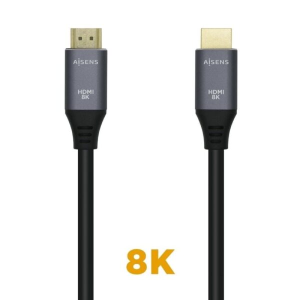 Cable HDMI 2.1 8K Aisens A150-0428/ HDMI Macho - HDMI Macho/ 2m/ Gris Negro 8436574704648 A150-0428 AIS-CAB HDMI A150-0428