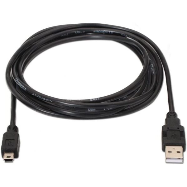 Cable USB 2.0 Aisens A101-0023/ USB Macho - USB Mini Macho/ Hasta 2.5W/ 60Mbps/ 50cm/ Negro - Imagen 2