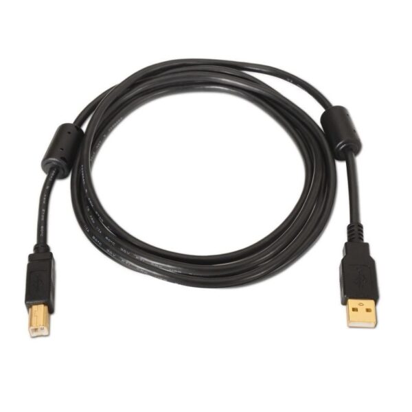 Cable USB 2.0 Impresora Aisens A101-0010/ USB Tipo-B Macho - USB Macho/ Hasta 2.5W/ 60Mbps/ 3m/ Negro - Imagen 2