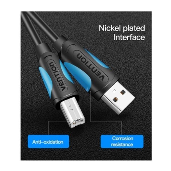 Cable USB 2.0 Impresora Vention VAS-A16-B500/ USB Tipo-B Macho - USB Macho/ 480Mbps/ 5m/ Negro - Imagen 2