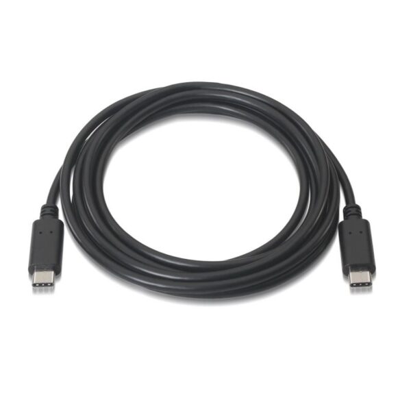 Cable USB 2.0 Tipo-C Aisens A107-0058/ USB Tipo-C Macho - USB Tipo-C Macho/ Hasta 9W/ 625Mbps/ 3m/ Negro - Imagen 2