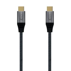 Cable USB 2.0 Tipo-C Aisens A107-0629 5A 100W/ USB Tipo-C Macho - USB Tipo-C Macho/ Hasta 100W/ 60Mbps/ 2m/ Gris 8436574707236 A107-0629 AIS-CAB A107-0629