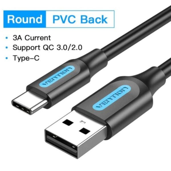 Cable USB 2.0 Tipo-C Vention COKBG/ USB Macho - USB Tipo-C Macho/ Hasta 60W/ 480Mbps/ 1.5m/ Gris - Imagen 2