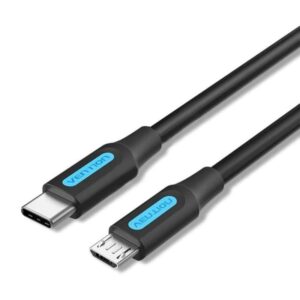 Cable USB 2.0 Tipo-C Vention COVBH/ USB Tipo-C Macho - MicroUSB Macho/ Hasta 10W/ 480Mbps/ 2m/ Negro 6922794755949 COVBH VEN-CAB COVBH