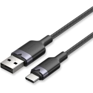 Cable USB 2.0 Tipo-C Vention CTNBH/ USB Tipo-C Macho - USB Macho/ Hasta 60W/ 480Mbps/ 2m/ Negro 6922794709577 CTNBH VEN-CAB CTNBH