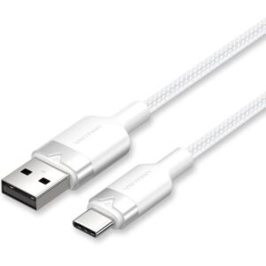 Cable USB 2.0 Tipo-C Vention CTNWF/ USB Tipo-C Macho - USB Macho/ Hasta 60W/ 480Mbps/ 1m/ Blanco 6922794709584 CTNWF VEN-CAB CTNWF