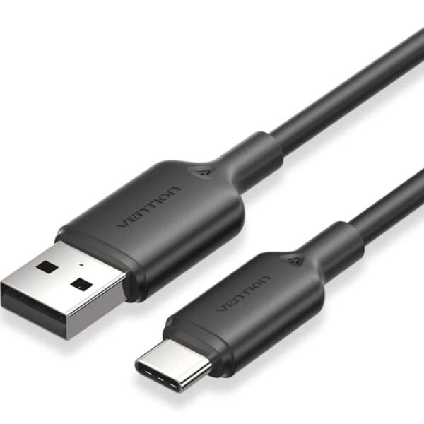 Cable USB 2.0 Tipo-C Vention CTQBH/ USB Tipo-C Macho - USB Macho/ Hasta 60W/ 480Mbps/ 2m/ Negro 6922794709737 CTQBH VEN-CAB CTQBH