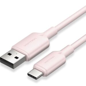 Cable USB 2.0 Tipo-C Vention CTQPF/ USB Tipo-C Macho - USB Macho/ Hasta 60W/ 480Mbps/ 1m/ Rosa 6922794709782 CTQPF VEN-CAB CTQPF