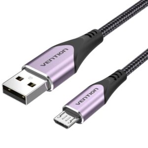 Cable USB 2.0 Vention COAVG/ USB Macho - MicroUSB Macho/ Hasta 60W/ 480Mbps/ 1.5m/ Purpura 6922794756762 COAVG VEN-CAB COAVG