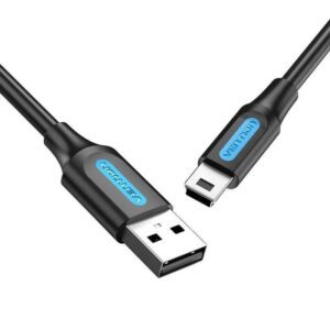 Cable USB 2.0 Vention COMBF/ USB Macho - MiniUSB Macho/ Hasta 10W/ 480Mbps/ 1m/ Negro 6922794748767 COMBF VEN-CAB COMBF