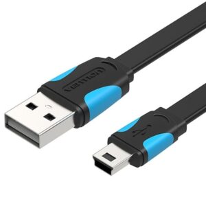 Cable USB 2.0 Vention VAS-A14-B050/ MiniUSB Macho - USB Macho/ Hasta 10W/ 480Mbps/ 50cm/ Azul y Negro 6922794717244 VAS-A14-B050 VEN-CAB VAS-A14-B050