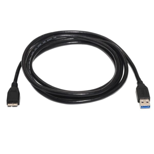 Cable USB 3.0 Aisens A105-0043/ USB Macho - MicroUSB Macho/ Hasta 9W/ 625Mbps/ 1m/ Negro - Imagen 2