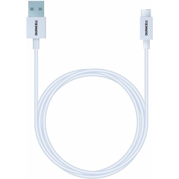 Cable USB 3.0 Tipo-C Duracell USB5031W/ USB Tipo-C Macho - USB Macho/ 1m/ Blanco 5055190175606 USB5031W DRC-CABLE USB5031W