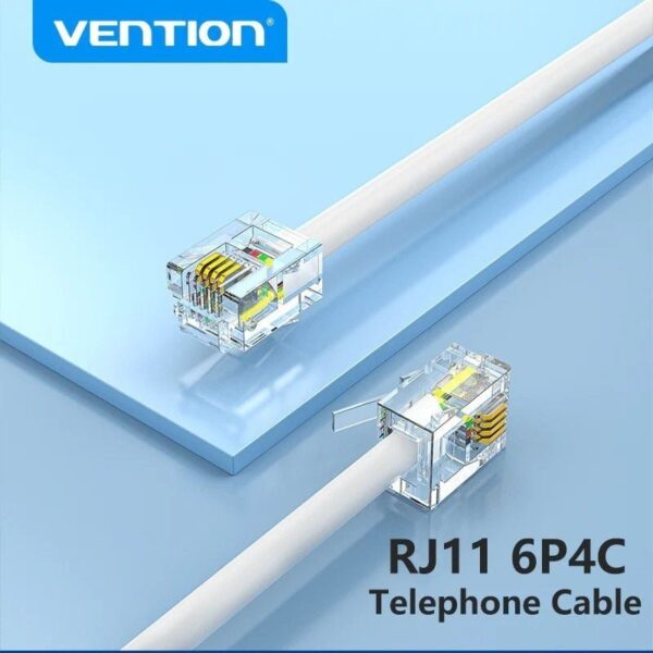 Cable de Teléfono RJ11 6P4C Vention IQBWL/ 10m/ Blanco - Imagen 2