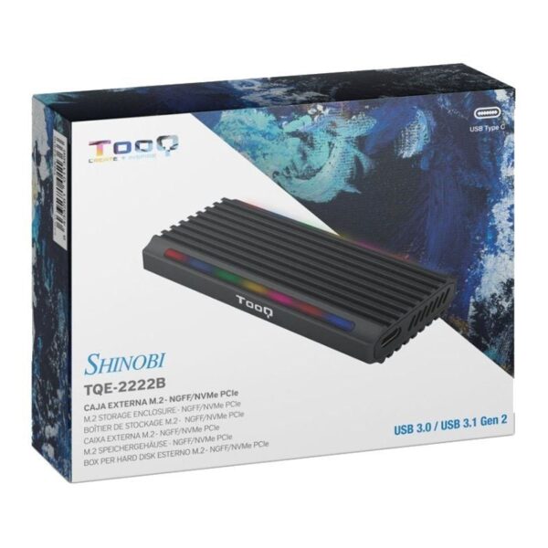 Caja Externa para Disco SSD M.2 NVMe TooQ TQE-2222B/ USB 3.1 Gen2/ Sin tornillos - Imagen 5