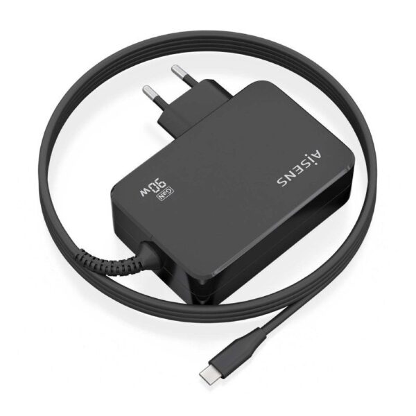 Cargador Gan de Pared Aisens ASCH-1PD90WL034-BK/ 1xUSB Tipo-C + Cable 1.8m/ 90W - Imagen 2