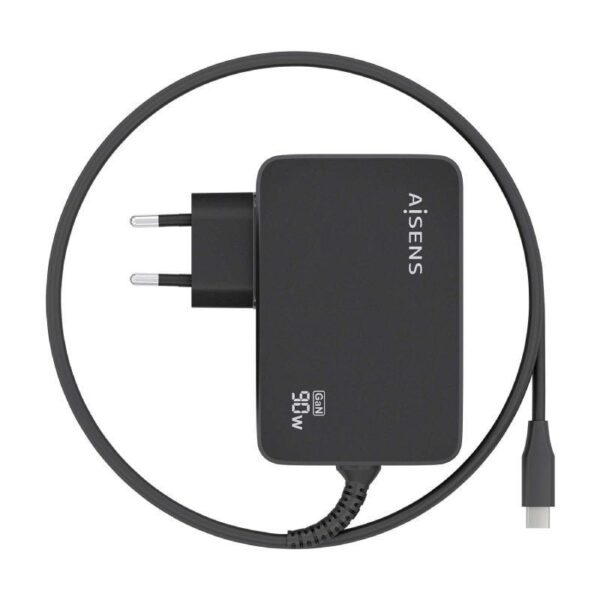 Cargador Gan de Pared Aisens ASCH-1PD90WL034-BK/ 1xUSB Tipo-C + Cable 1.8m/ 90W - Imagen 3