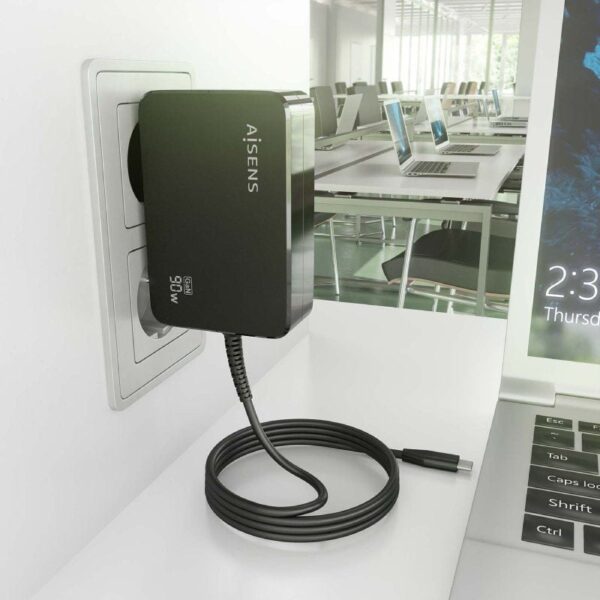 Cargador Gan de Pared Aisens ASCH-1PD90WL034-BK/ 1xUSB Tipo-C + Cable 1.8m/ 90W - Imagen 5