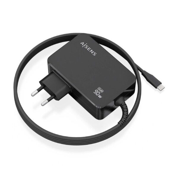 Cargador Gan de Pared Aisens ASCH-1PD90WL034-BK/ 1xUSB Tipo-C + Cable 1.8m/ 90W 8436574709957 ASCH-1PD90WL034-BK AIS-CARGA ASCH-1PD90WL034-BK