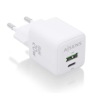 Cargador Gan de Pared Aisens ASCH-20W2P010-W/ 1xUSB Tipo-C/ 1xUSB/ 20W 8436574709469 ASCH-20W2P010-W AIS-CARGA ASCH-20W2P010-W