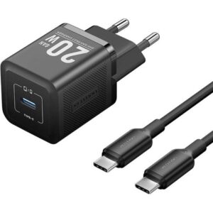 Cargador Gan de Pared Vention TZ-FEPB0-EU-01/ 1xUSB Tipo-C + Cable USB Tipo-C/ 20W 6922794786233 TZ-FEPB0-EU-01 VEN-CARGA TZ-FEPB0-EU-01