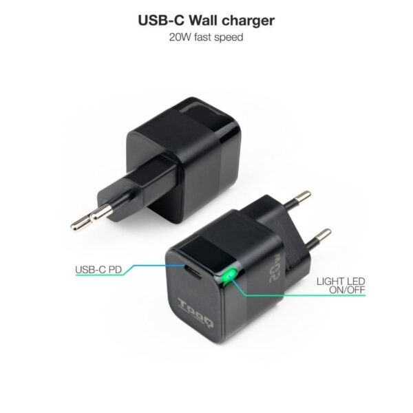 Cargador de Pared TooQ TQWC-PD20/ 1xUSB Tipo-C/ 20W - Imagen 2