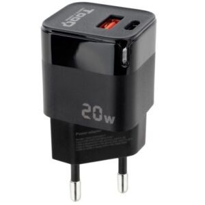 Cargador de Pared TooQ TQWC-QCPD20/ 1xUSB Tipo-C/ 1xUSB/ 20W 8433281014077 TQWC-QCPD20 TOO-CARGA TQWC-QCPD20