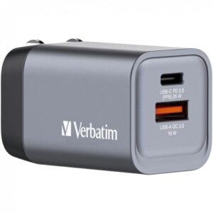 Cargador de Pared Universal Verbatim GNC-35/ 1xUSB Tipo-C/ 1xUSB/ 35W 023942322009 32200 VERB-CARGA GNC-35